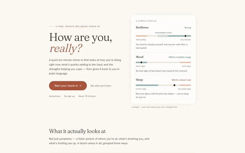 How Are You, Really? — check-in product